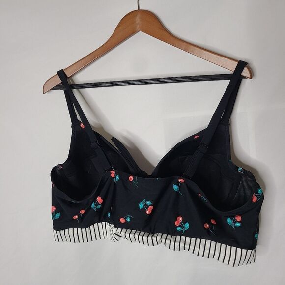 Cacique Swim by Lane Bryant Cherry Pattern Balconet style Bikini Top sz‎ 44D - Picture 4 of 6